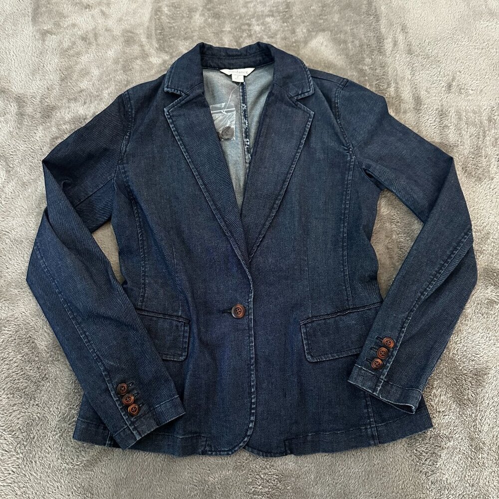 Sundance Denim Jacket Blazer Women's size 2 Stretch One Button